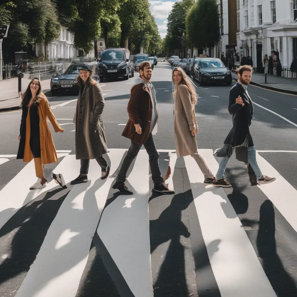 Tourists Crossing Abbey Road