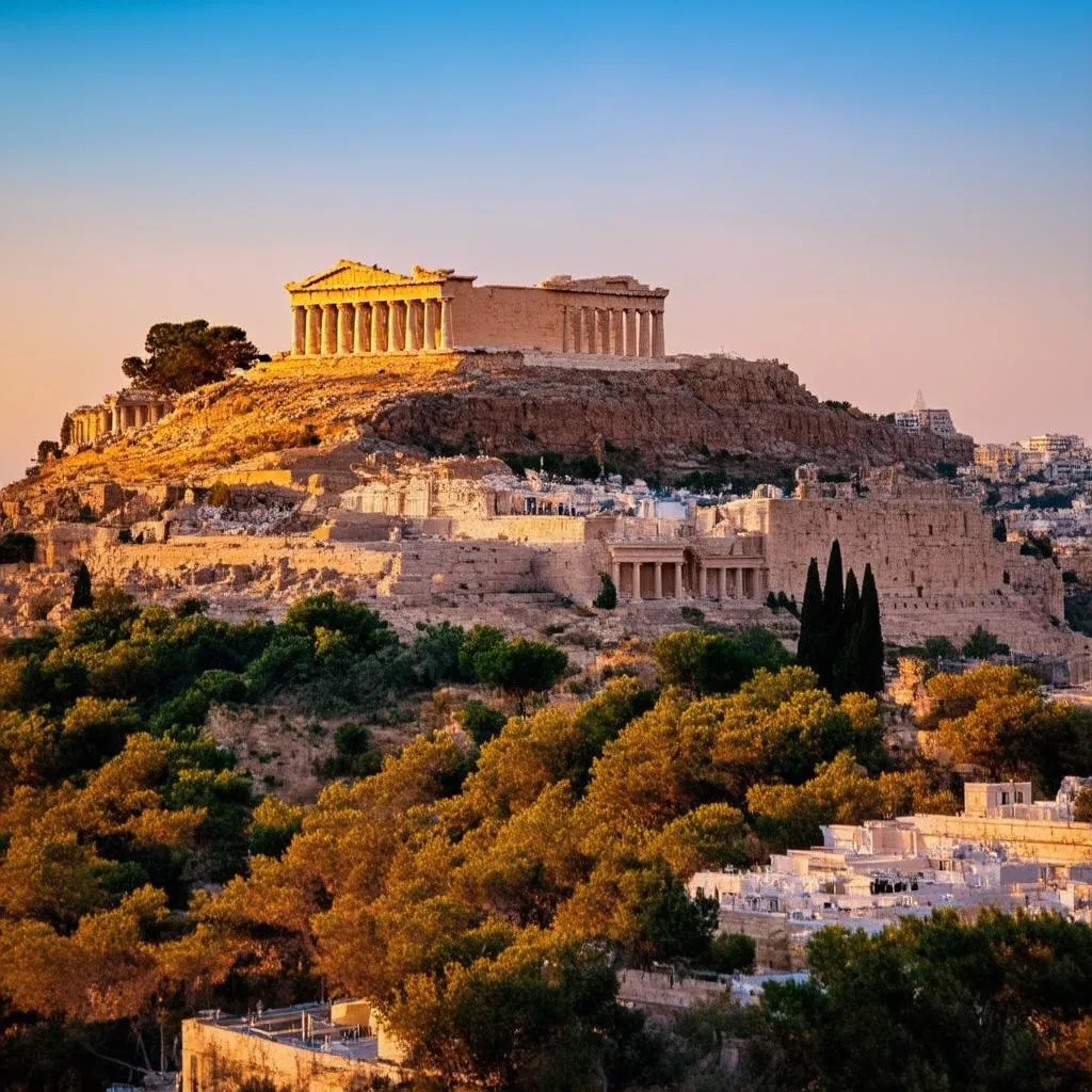 Sunset over the Acropolis