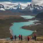 Americans exploring Torres del Paine National Park in Chile.