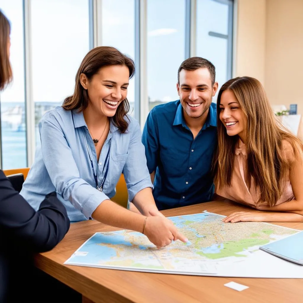 Couple Planning a Trip with a Travel Agent