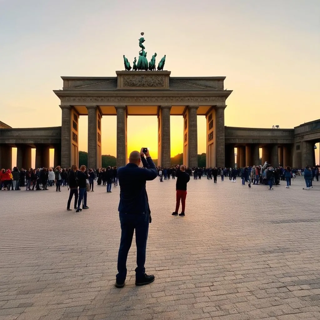 Berlin Brandenburg Gate at Sunset