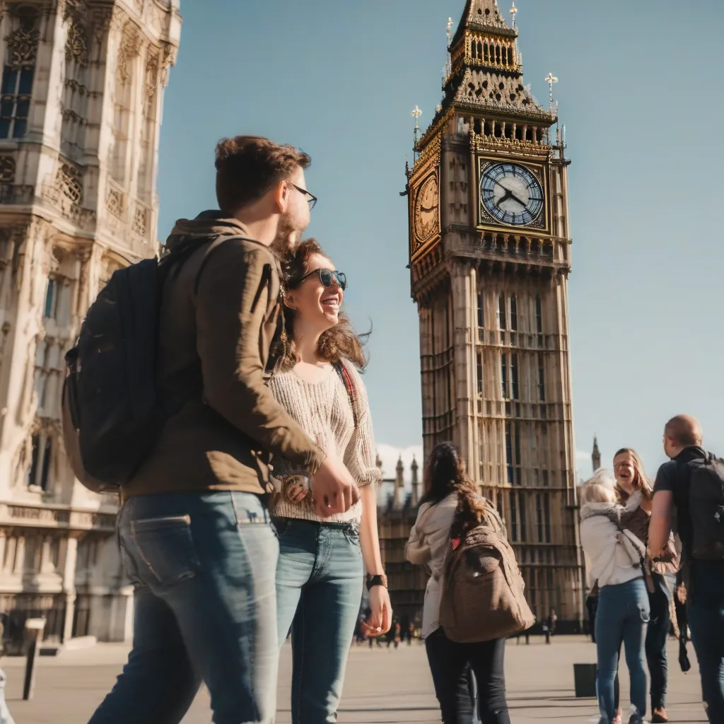 Tourists in front of Big Ben