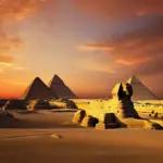 The Giza Pyramids at Sunset