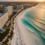 Cancun Hotel Zone at Sunset