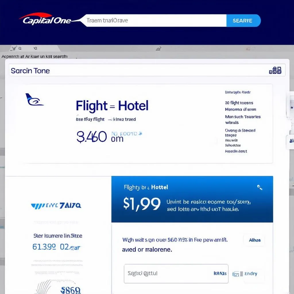 Capital One Travel Website Homepage