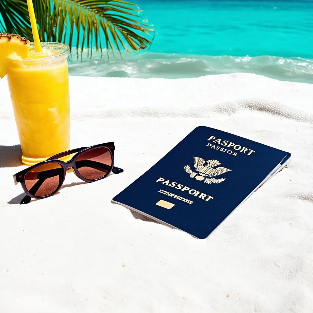 Passport Card on Beach