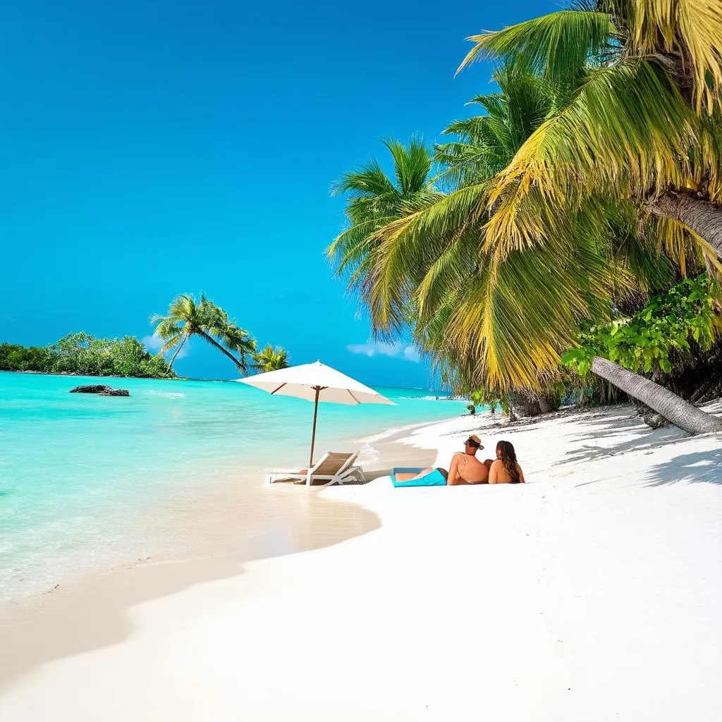 Relaxing on a Cuban Beach