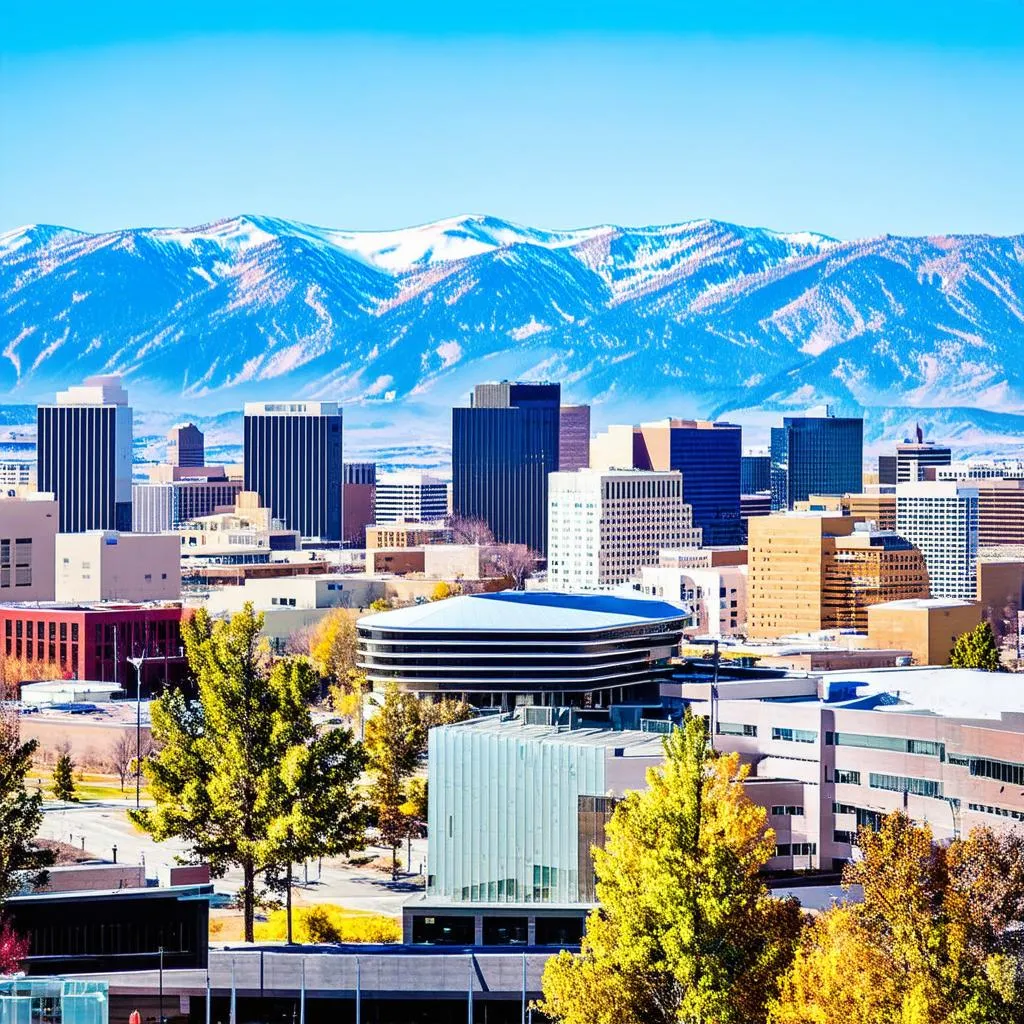 Vibrant city skyline of Denver