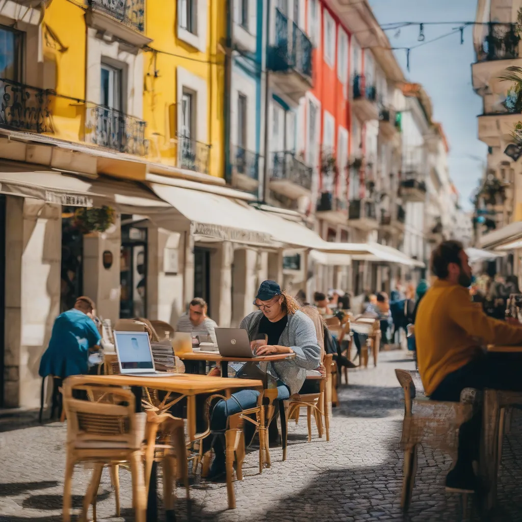 Nomad working remotely in Lisbon