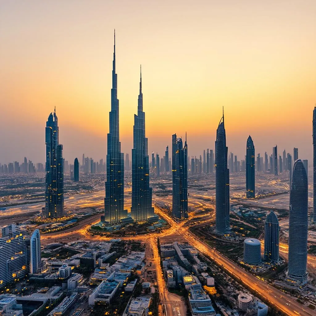 Dubai Skyline at Sunset