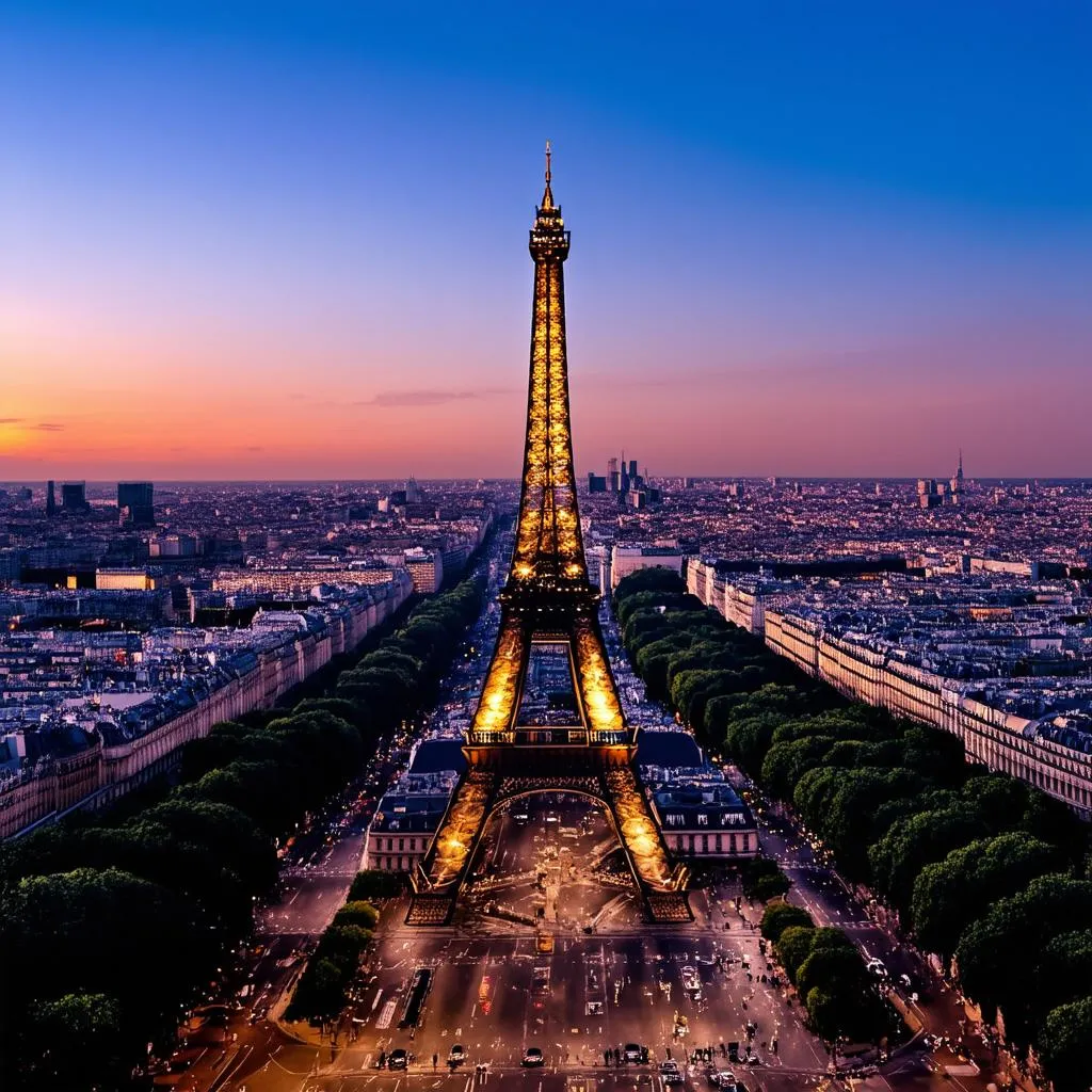 Eiffel Tower at Sunset