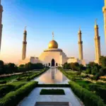 Faisal Mosque at Sunset