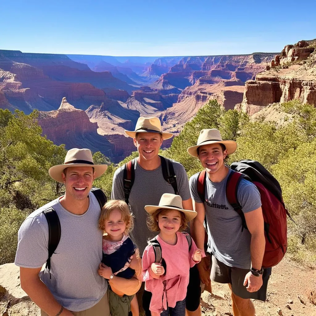 Family Enjoying a Vacation at the Grand Canyon