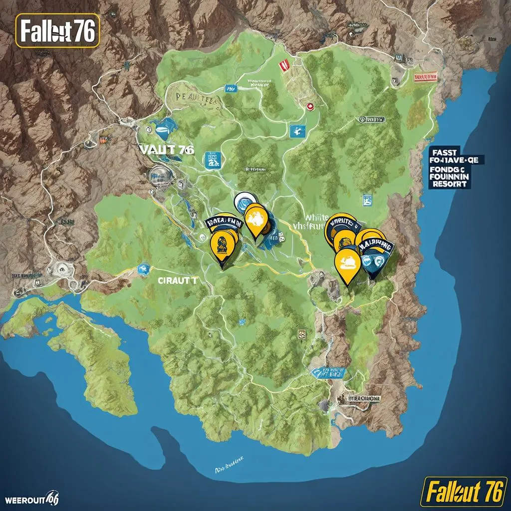 Fallout 76 Map with Fast Travel Points