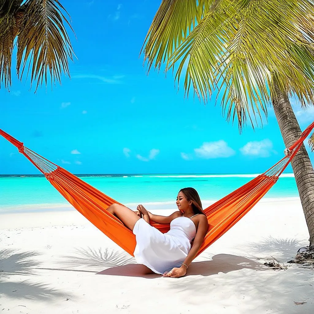 Relaxing on a Fijian Beach