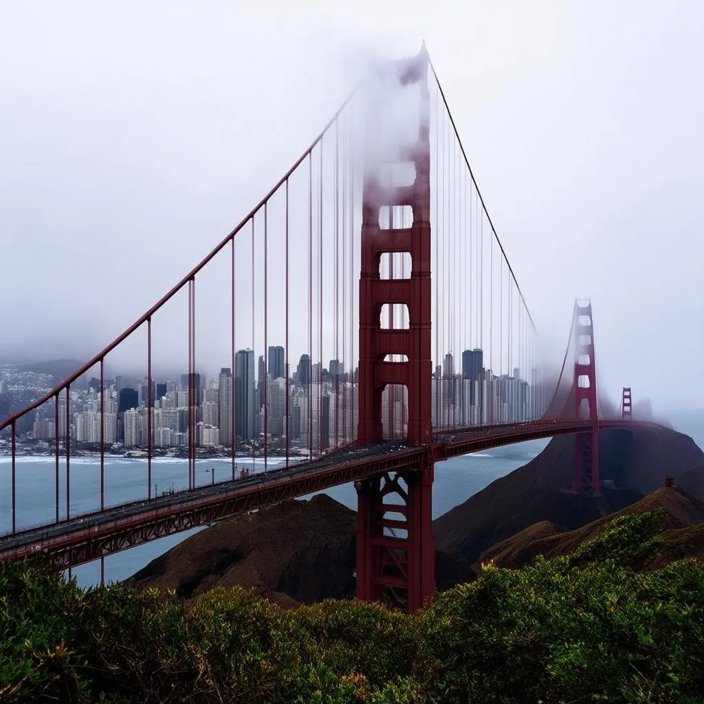 Iconic Golden Gate Bridge in San Francisco