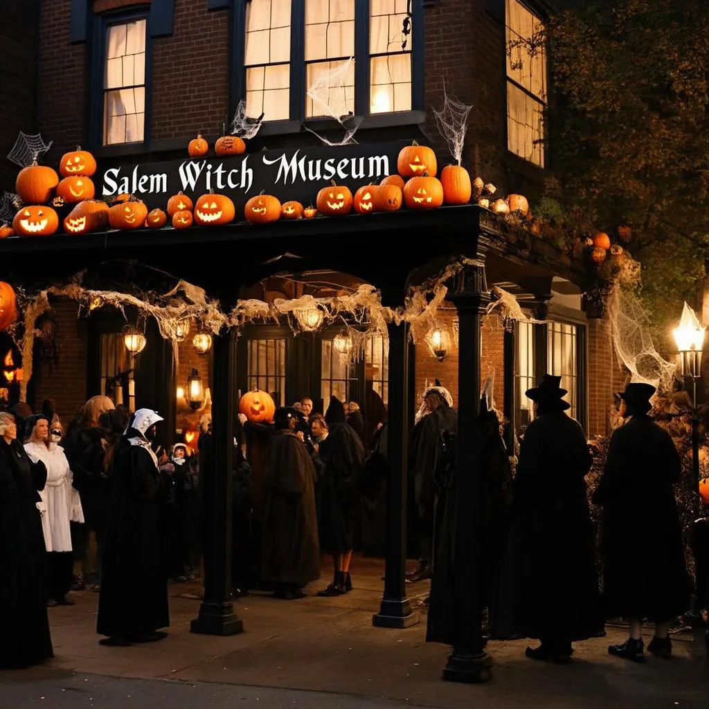 Salem Witch Museum during Halloween