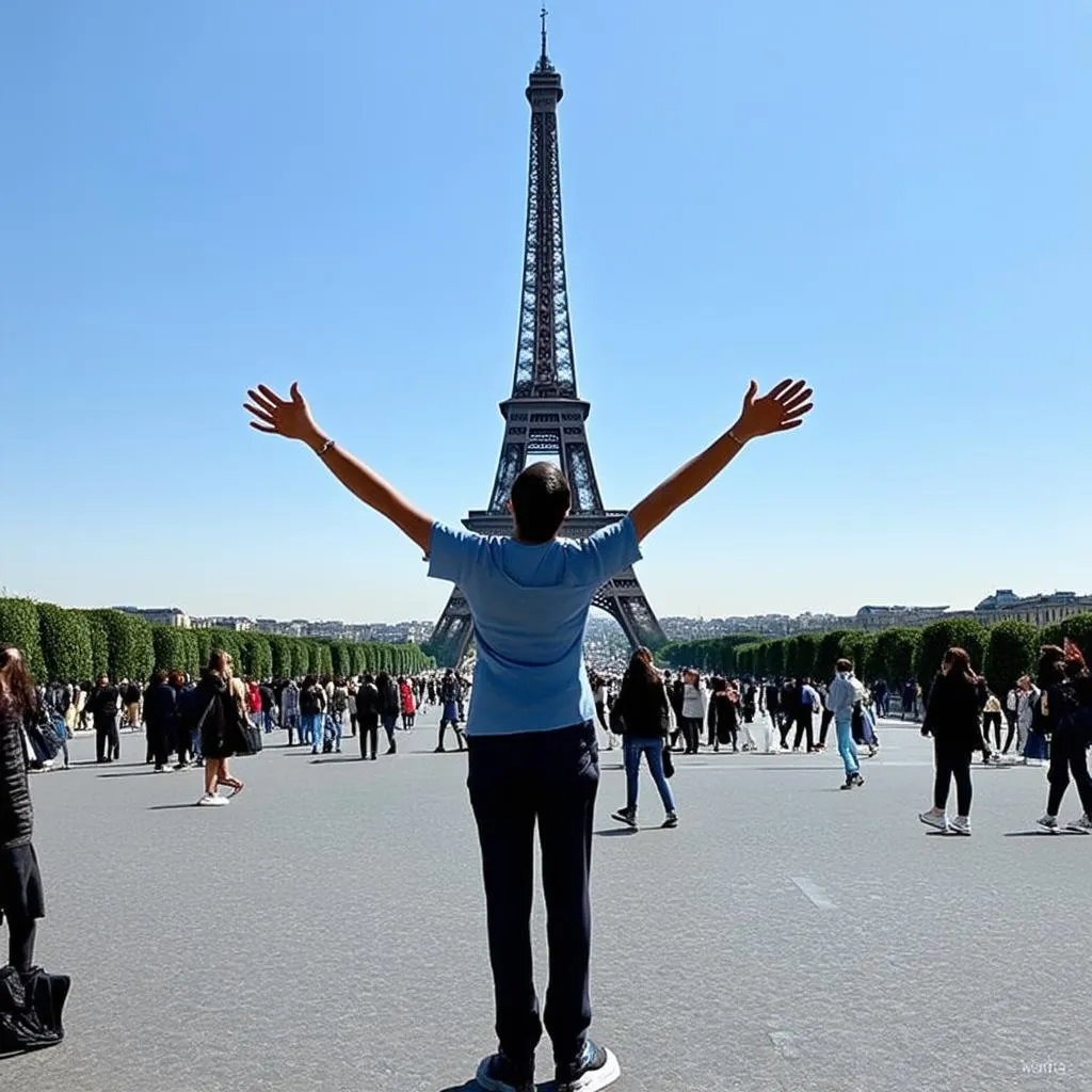 Happy Traveler Eiffel Tower