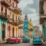 Colorful street scene in Havana, Cuba