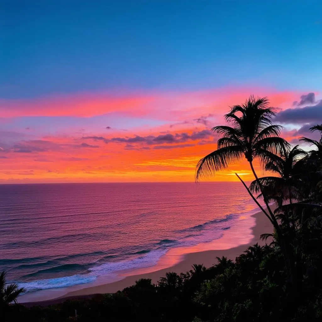 Mesmerizing Sunset over the Pacific Ocean in Honolulu