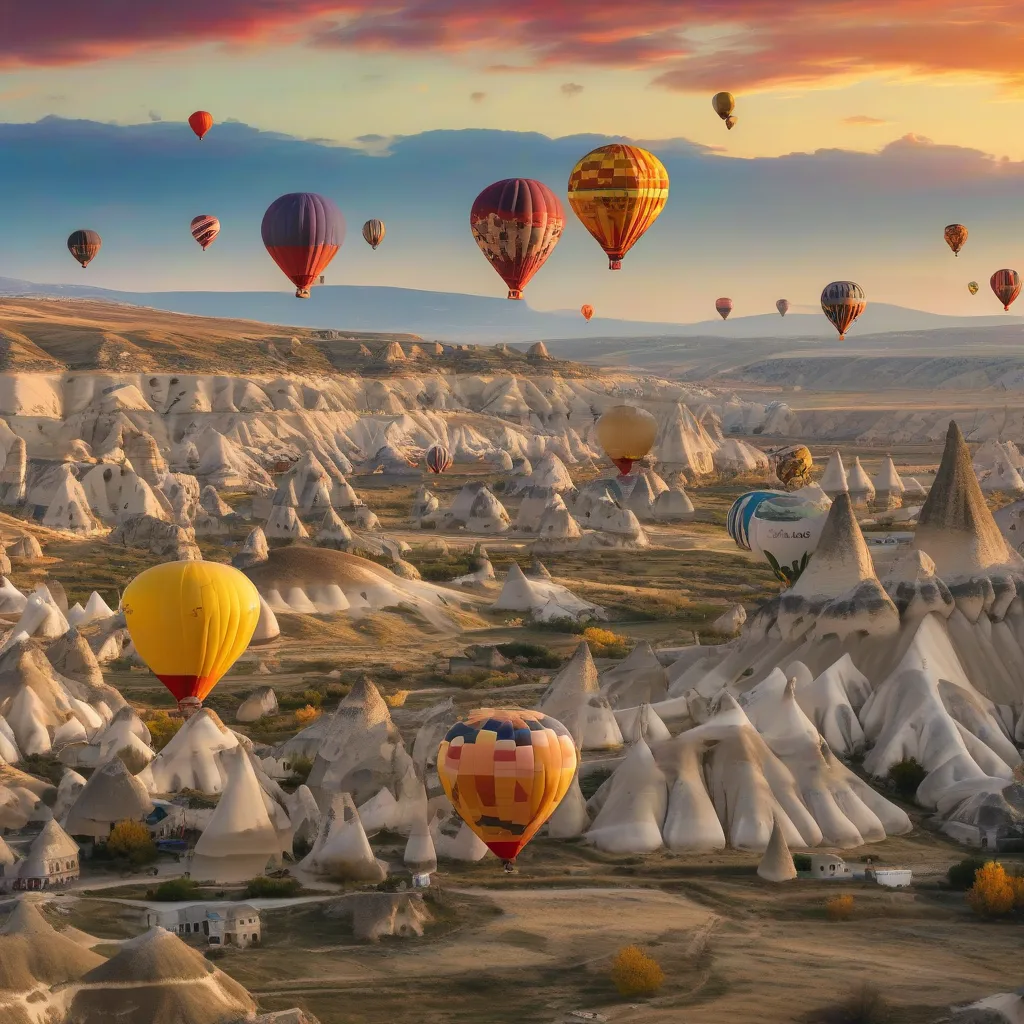 Cappadocia sunrise with hot air balloons