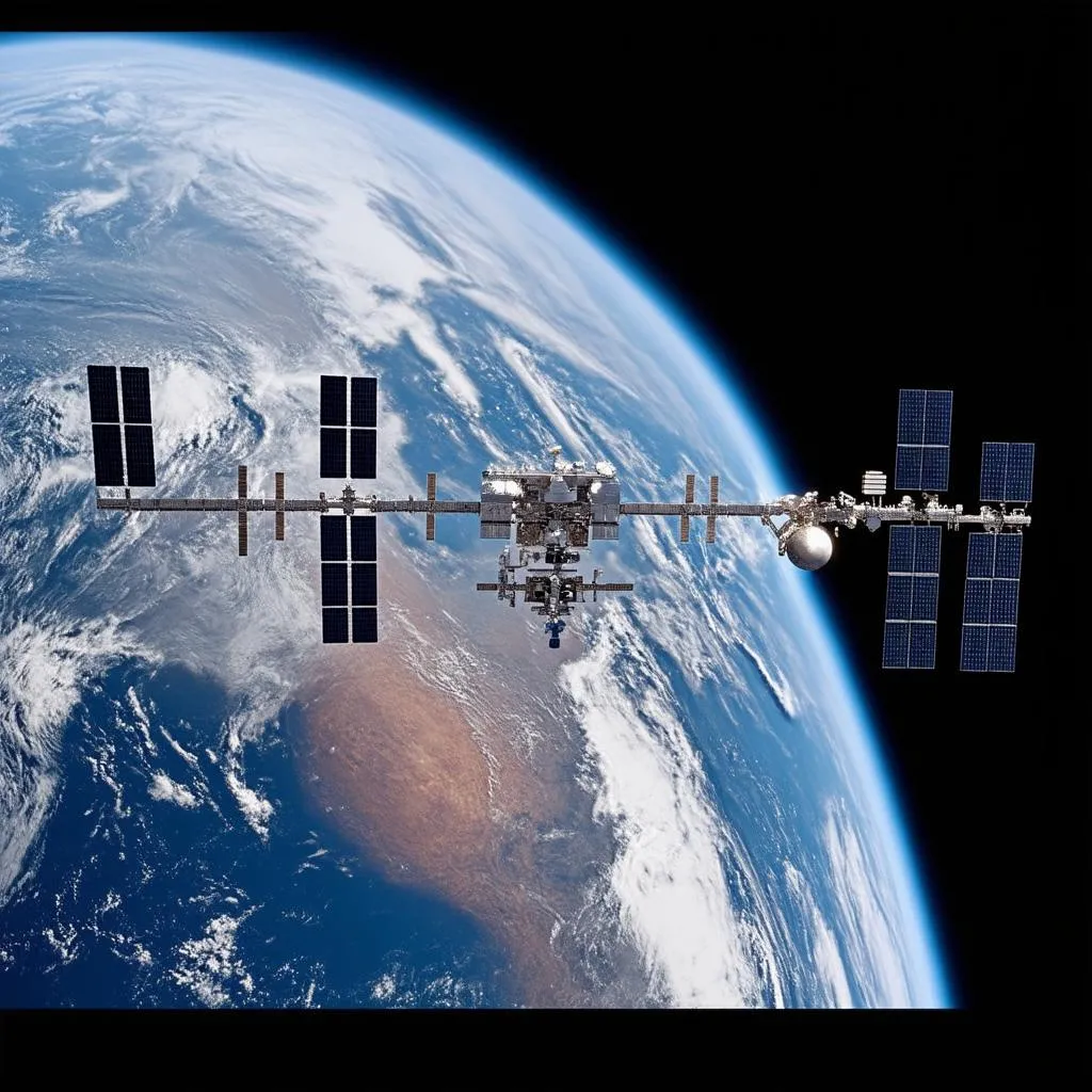 International Space Station Orbiting Earth