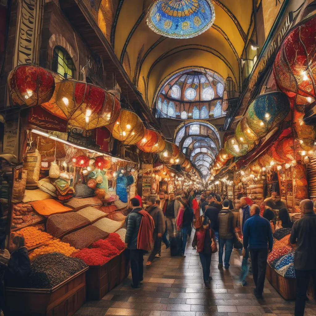 Bustling Grand Bazaar in Istanbul