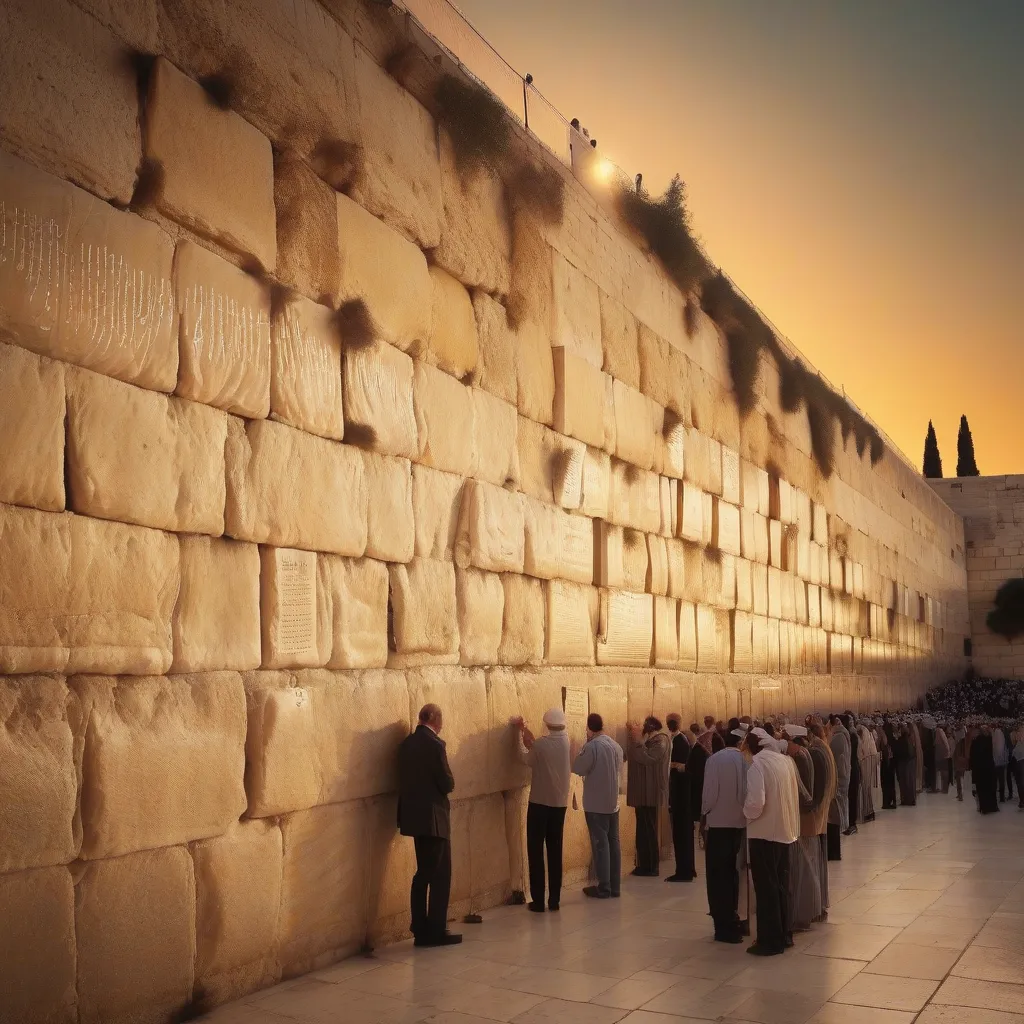 Jerusalem Western Wall at Sunset