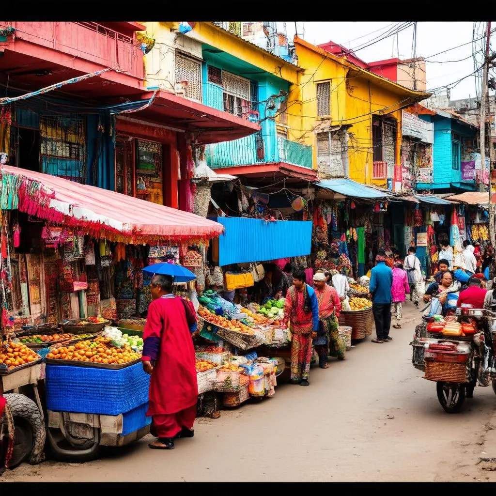 Bustling streets of Kathmandu