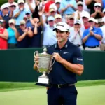 Keegan Bradley celebrates his win