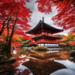 Kyoto Temple in Autumn