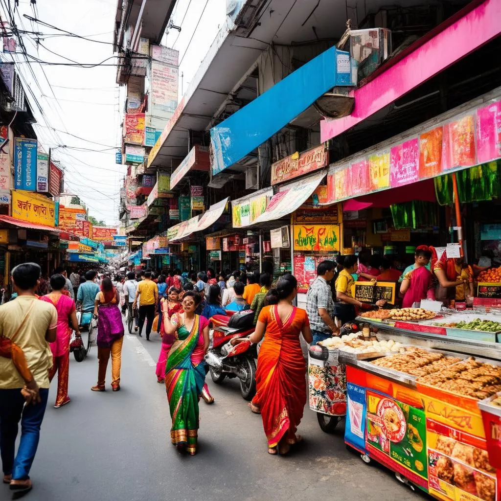 Street scene in Little India, Singapore