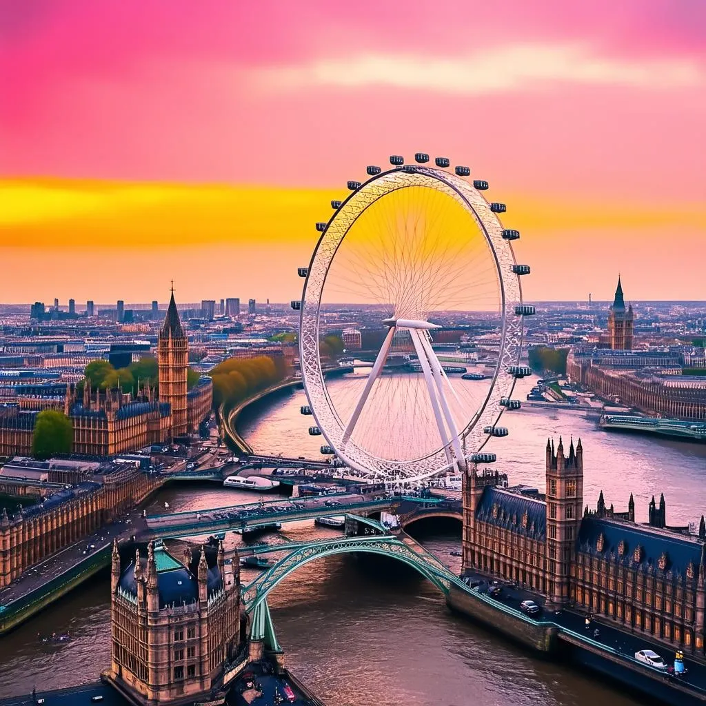 London Eye Sunset