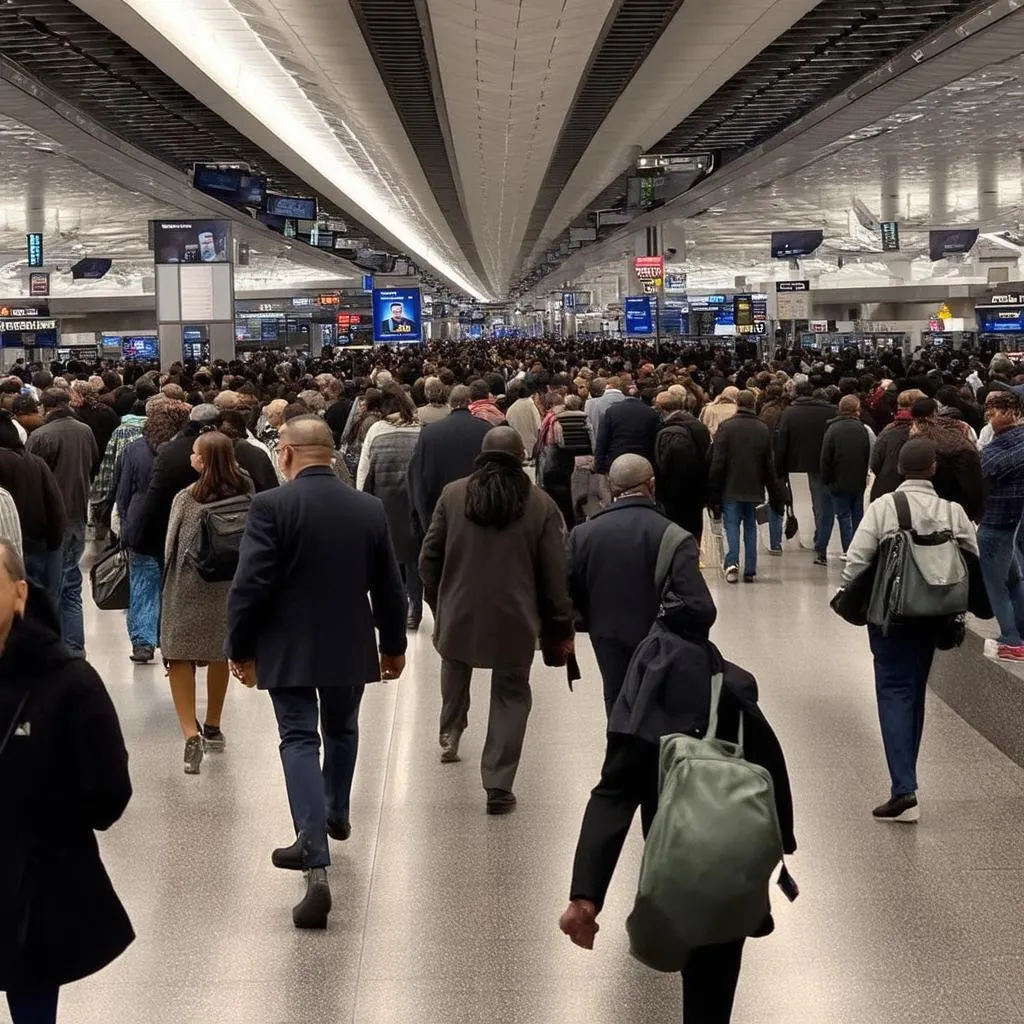 Busy Airport Terminal on MLK Day