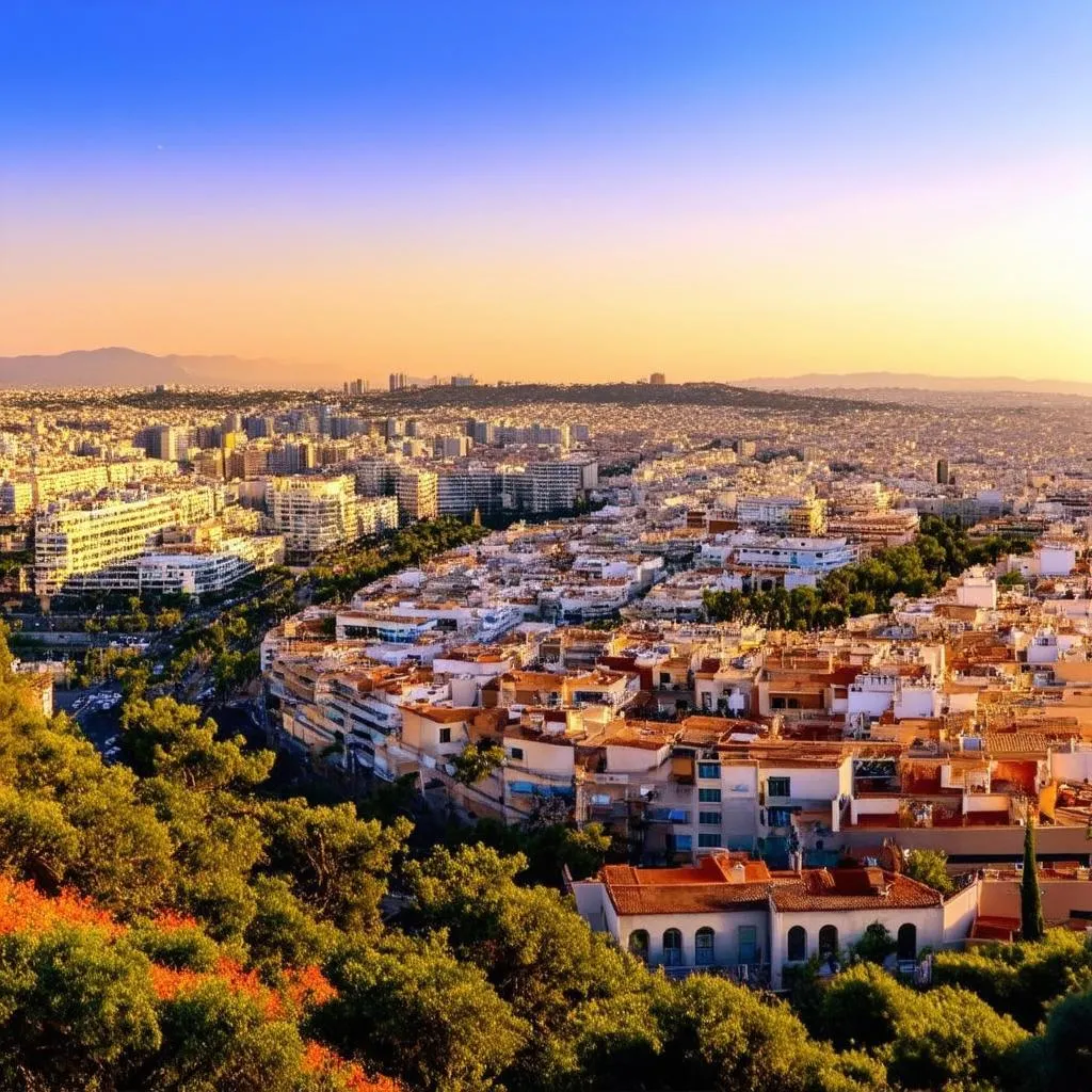 Panoramic photo of Málaga taken from Gibralfaro viewpoint