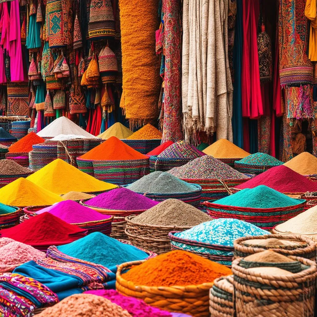 Bustling Marketplace in Marrakech