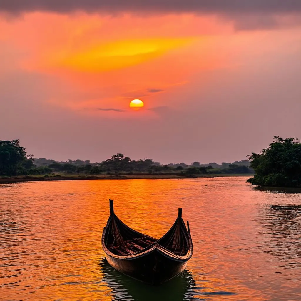 Sunset on the Mekong River