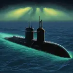 Nuclear Submarine Patrolling Underwater