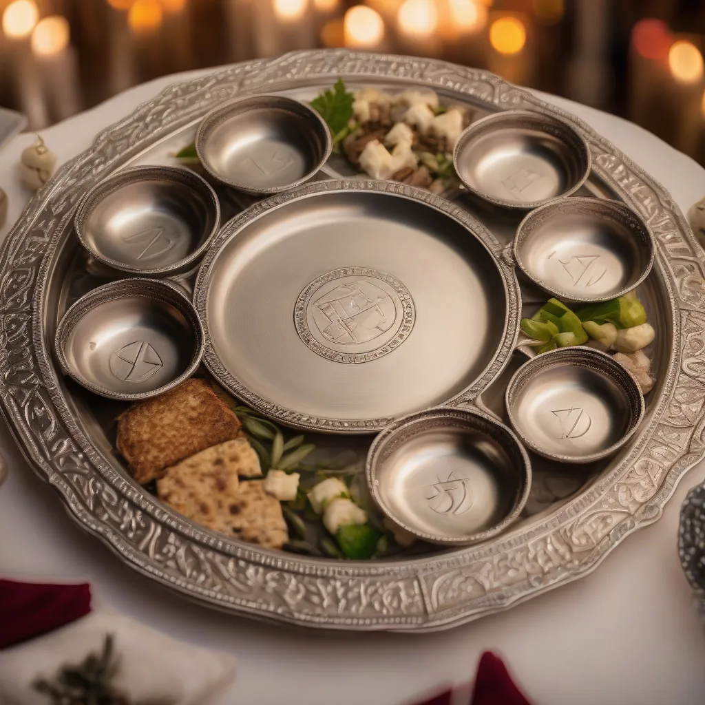 A Beautifully Set Passover Seder Plate