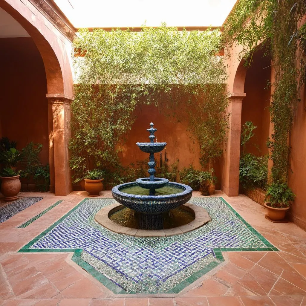 Serene Riad Courtyard with Fountain