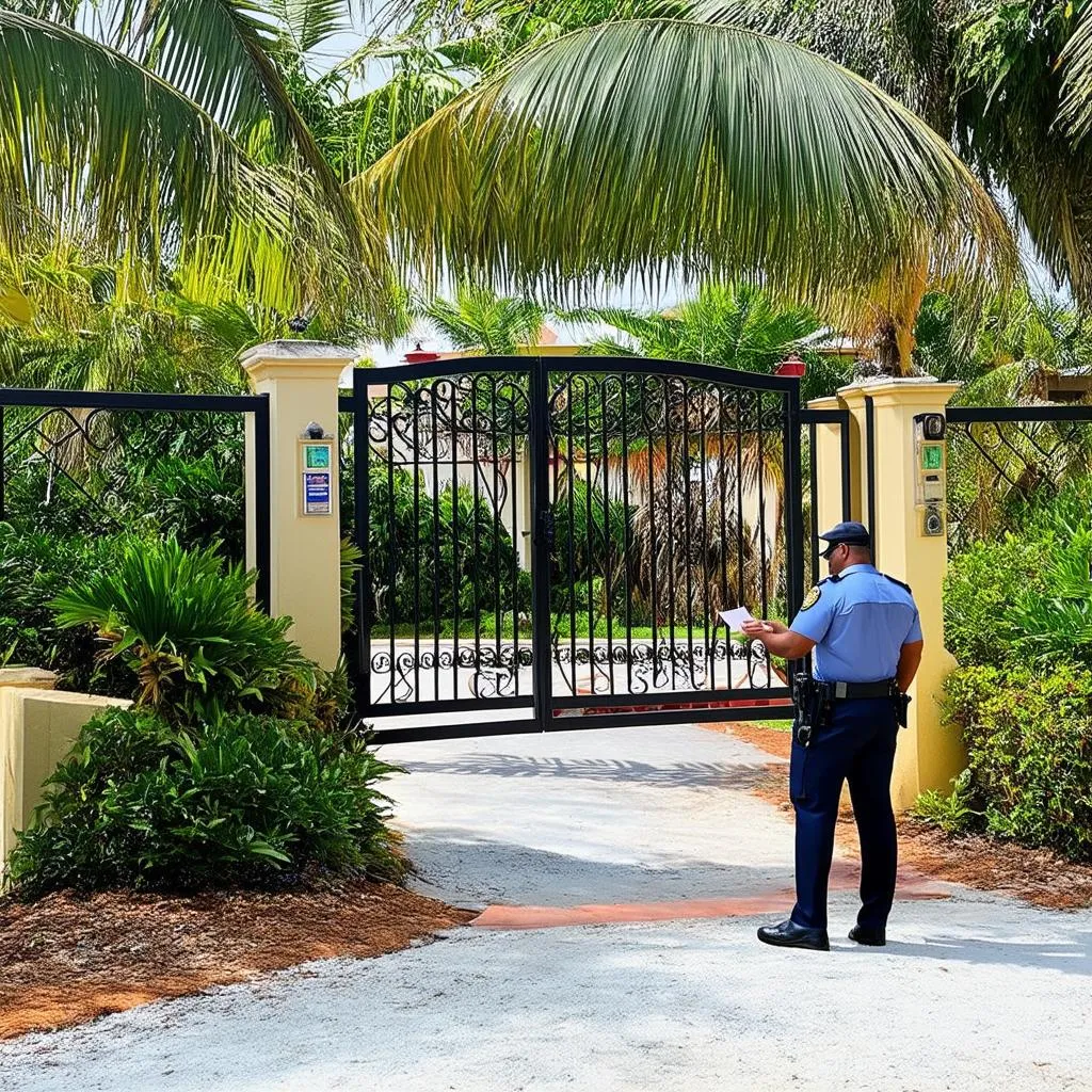 Secure Entrance to a Resort in Punta Cana