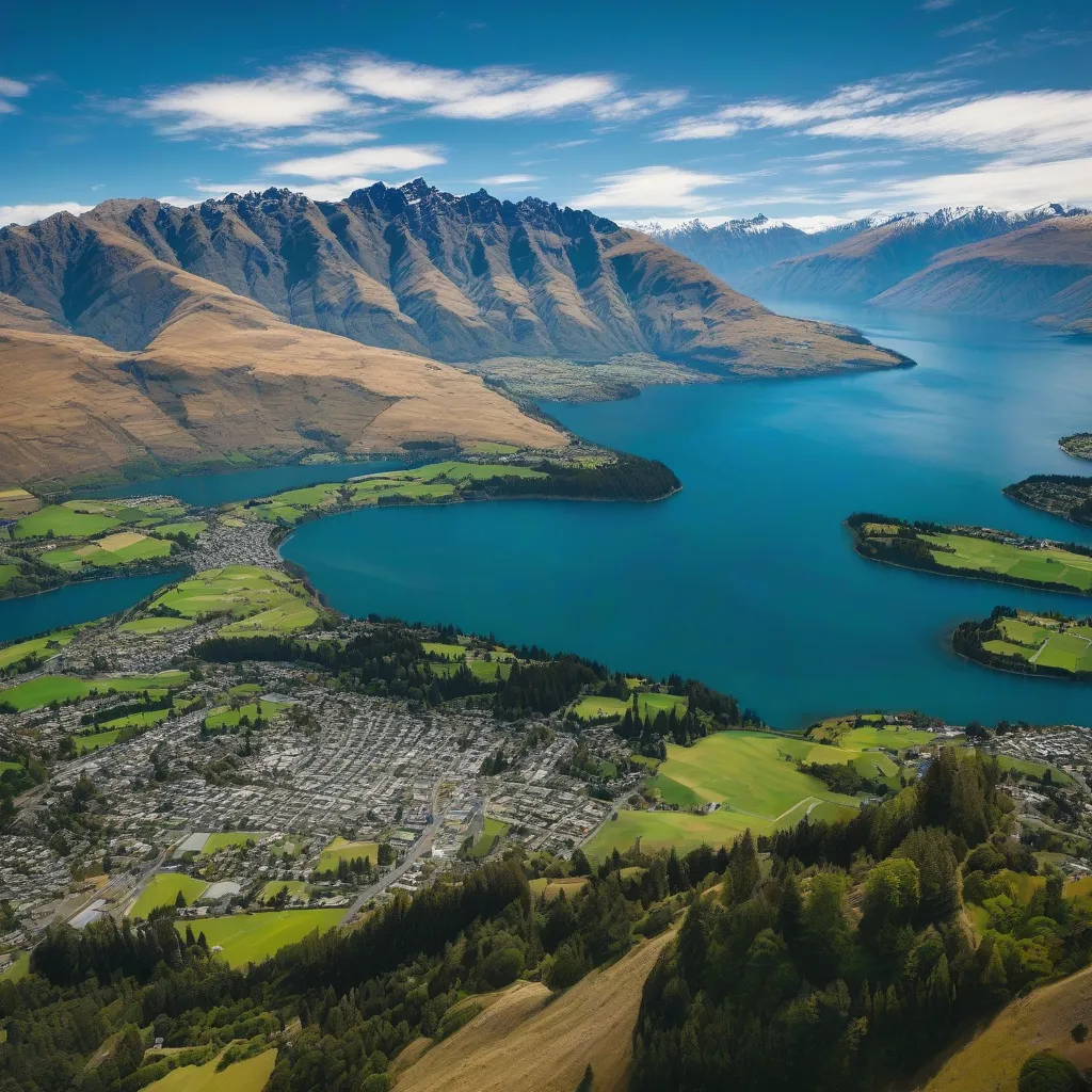 Breathtaking View of Queenstown in Summer