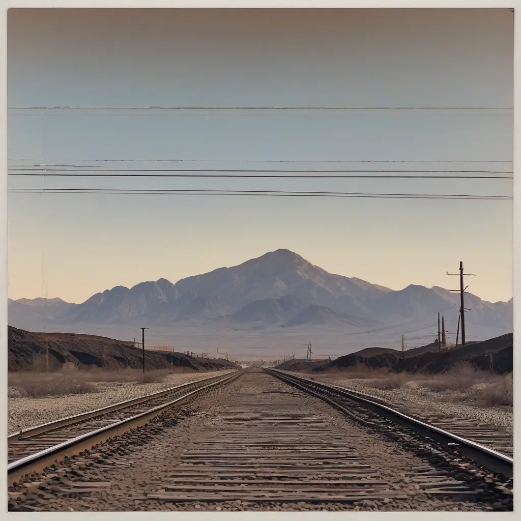 Railroad tracks stretching across the American landscape