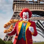 Ronald McDonald exploring Paris