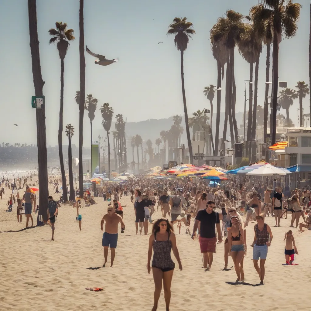 Santa Monica Beach in July