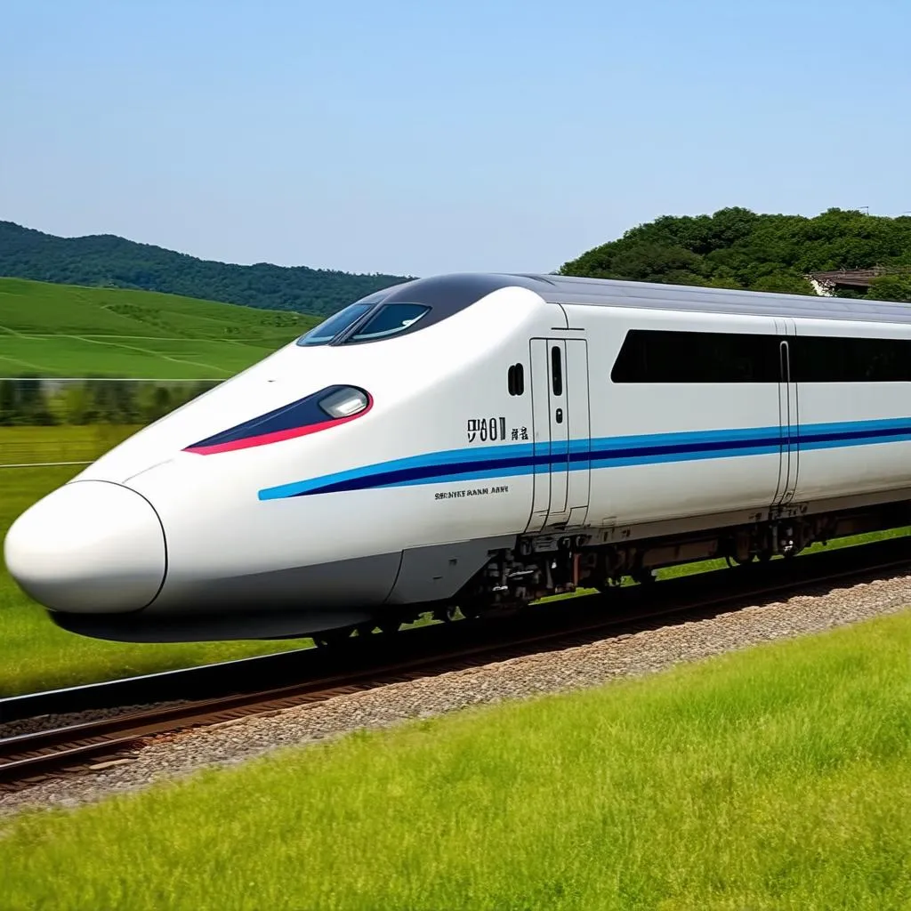 High-speed Shinkansen train in Japan