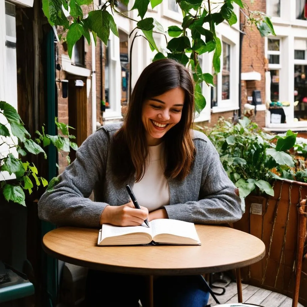 Solo Traveler at Cafe