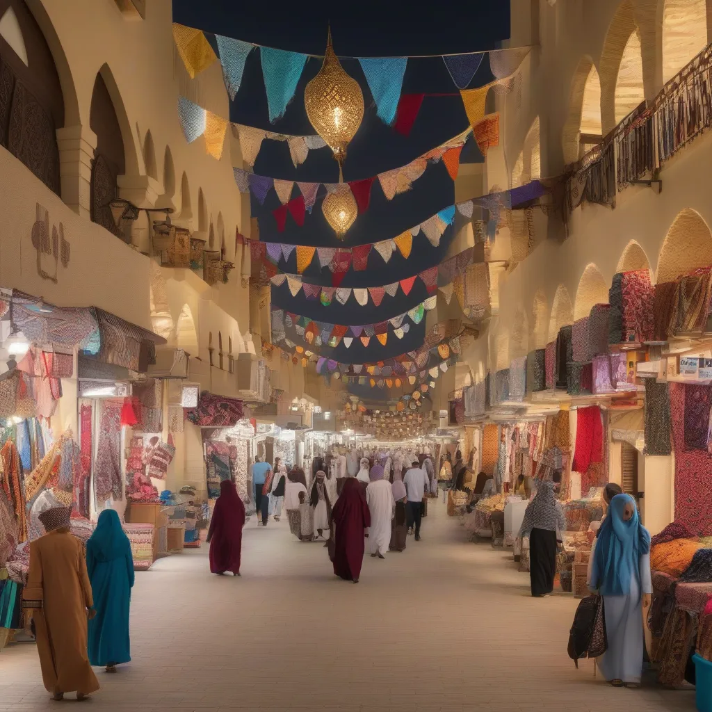 Bustling Souq Waqif in Qatar