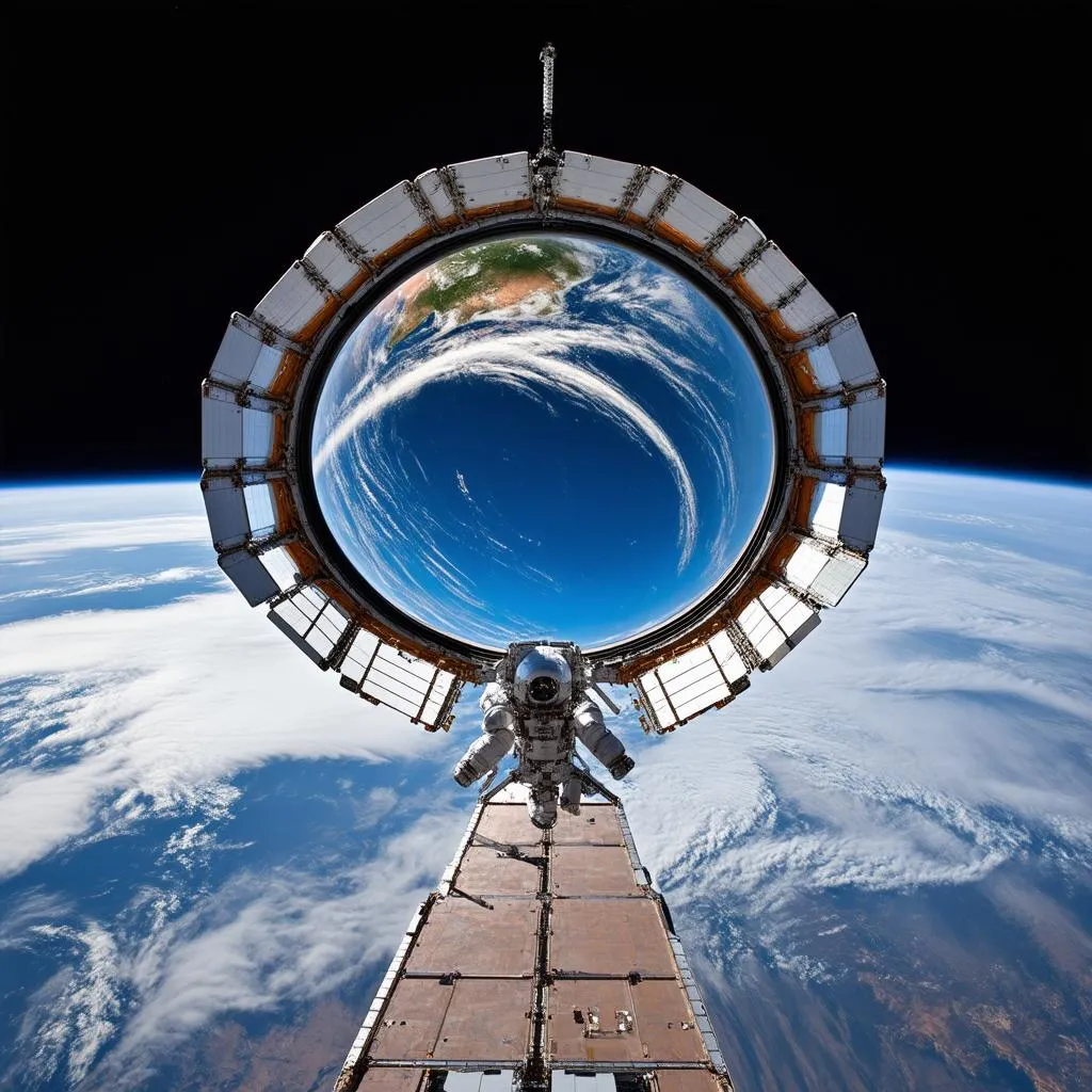 View of Earth from Spacecraft Window