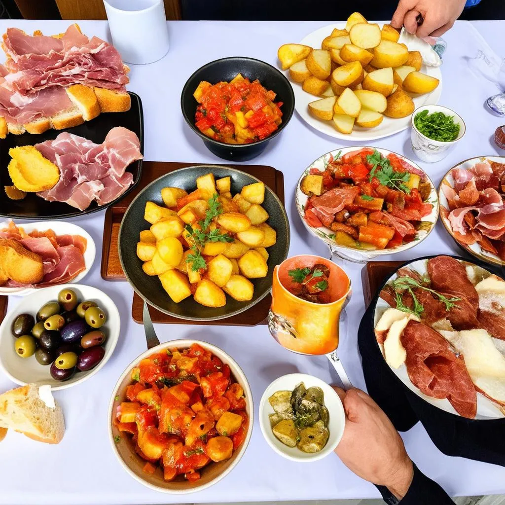 Delicious Spanish Tapas Spread